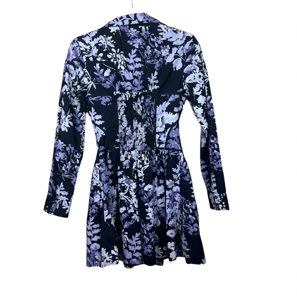Anthropologie Corset Shirt Dress 6 Floral Button Front